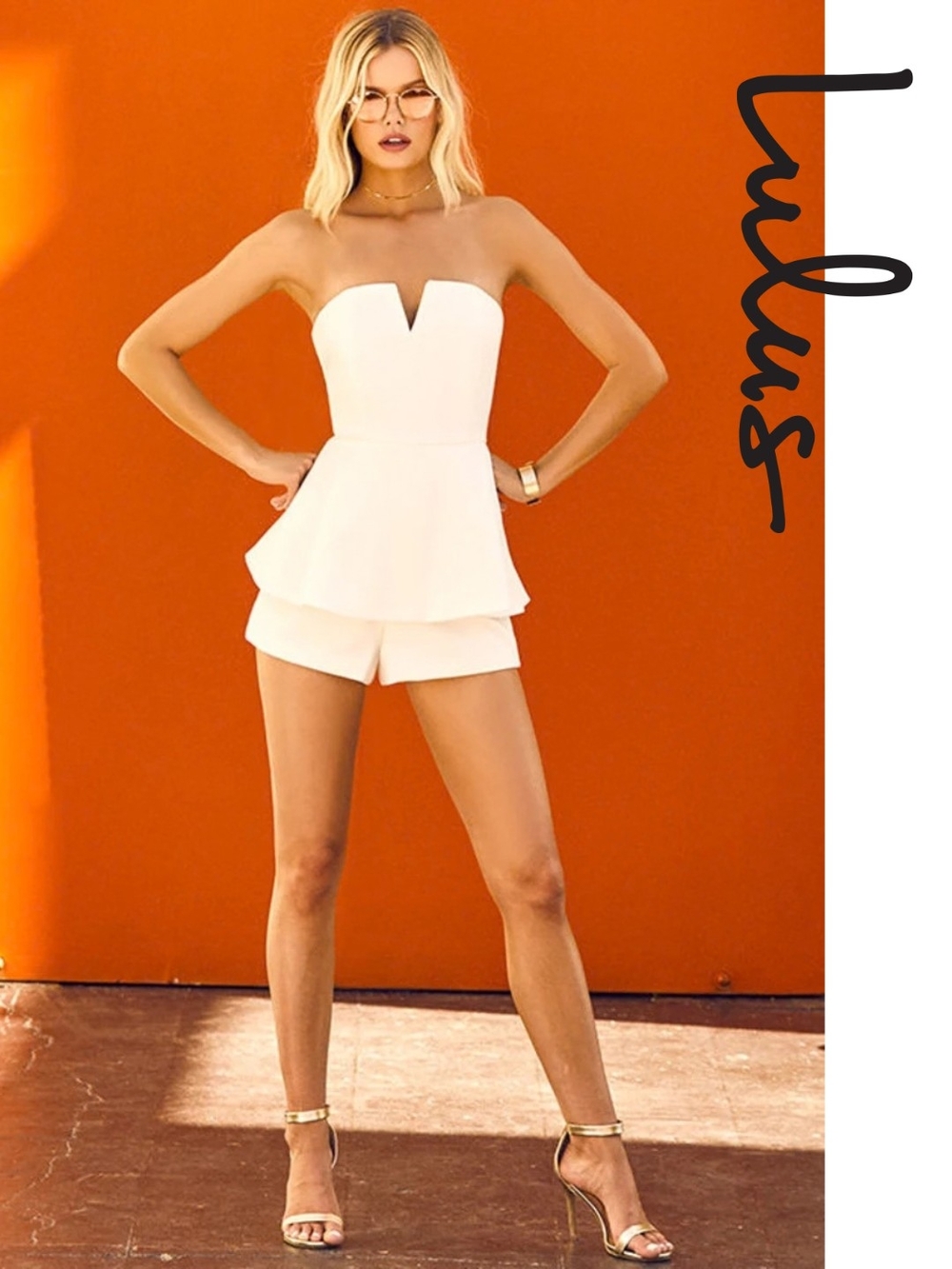 Lulu's - Where You Are White Strapless Romper - XSmall